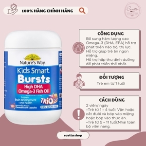 Nature's Way Omega-3 Fish Oil Trio - Kẹo mềm bổ sung Omega 3 cho trẻ
