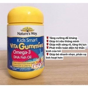 Nature's Way Omega-3 Fish Oil Trio - Kẹo mềm bổ sung Omega 3 cho trẻ