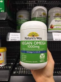 Nature’s Way Vegan Omega 1000mg 150 - Omega 369 chiết suất từ nguồn thực vật thuần khiết