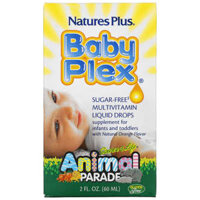 NaturesPlus Source of Life Animal Parade Baby Plex Sugar Free Multivitamin Liquid Drops Natural Orange Flavor 2 fl oz (60 ml)