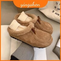 Nâu Nhung Ấm Súng Mules Dành Cho Nữ Có Lớp Lót Sang Trọng Và Đế Cao Su Dày Lý Tưởng Mùa Đông Cho Thời Trang