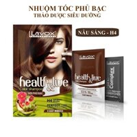 Nâu Sáng Dầu Gội Nhuộm Tóc Nâu Phủ Bạc 100 Thảo Dược Siêu Dưỡng LAVOX 30ml - H4