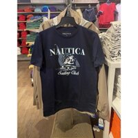 Nautica 's Nam Mùa Hè Cotton In Hình Ngực Thoải Mái Thời Trang Cổ Tròn Áo Thun Nữ Tay Ngắn