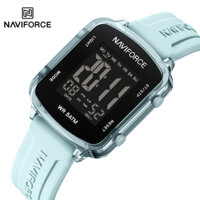 Naviforce NF7120 Chống Nước LCD Kỹ Thuật Số Vòng Tay Silicon Nữ Đồng Hồ Đeo Tay Đồng Hồ Báo Thức Dạ Quang Đồng Hồ Điện Tử