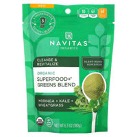 Navitas Organics Organic Superfood+ Greens Blend Moringa + Kale + Wheatgrass 6.3 oz (180 g)