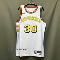 [nba Jersey] Áo Thun Bóng Rổ nba curry Gold state warriors Stephen curry Chính Hãng Mới Cho Nam #30 Áo jersey nba jersey nba jersey Nén Nhiệt Màu Trắng san francisco nba jersey