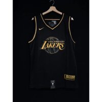 Nba JERSEYLOS ANGELES LAKERS NO.24 KOBE BRYANT GLODEN BLACK JERSEY / UNISEX Bóng huyền thoại Ngôi sao thêu JERSEY