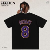 Nba Kobe Bryant No. Áo bóng rổ 8 Lakers Cotton nguyên chất dáng rộng vừa vặn thể thao ngắn tay