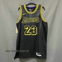 Nba Los Angeles Lakers chính hãng mới dành cho nam #23 Lebron James Jersey Mamba đen ép nhiệt