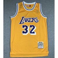 Nba nam Los Angeles Lakers mới #32 Magic Earvin Johnson M & N thêu áo bóng rổ áo đấu retro màu vàng