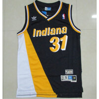 Nba nam mới Indiana Pacers # 31 Regie Miller retro thêu áo bóng rổ áo đấu ba màu