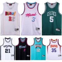 NBA Retro Áo bóng rổ nam Chất Lượng Mỹ Áo Thun Thể Thao Bóng Rổ Lưới Cổ Tròn Sát Nách Thoáng Khí Nhanh Khô Xu Hướng butler durant jokic irving wade