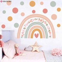 Nbanlike Dán Tường Có Thể Tháo Rời Bền Mầm Non Trang Trí Trang Trí Nhà Cửa Cho Phòng Ngủ Dính Và Peel Boho Chấm Đề Can