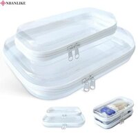 NBANLIKE Hộp đựng trong suốt có khóa kéo NBANLIKE, Túi đựng trong suốt có khóa kéo đôi vỏ cứng, Hộp đựng đồ chơi trẻ em bảo vệ chống nước đa năng có thể xem được tại nhà