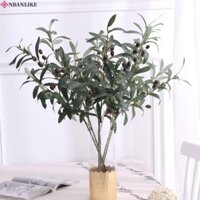 Nbanlike Mô Phỏng Cây Lá Ô Liu, Nhánh Trái Cây Ô Liu Nhân Tạo Bằng Nhựa Thanh Lịch, Bình DIY Trang Trí Xanh Handmade 88CM Cây Ô Liu Giả Vườn Nhà