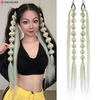 NBANLIKE Nbanlike 2 Cái Bím Jumbo bong bóng, Bím tóc lồng đầy màu sắc Bím xoắn số lượng lớn, Dây thiếc nối dài đuôi ngựa Ombre Bong bóng bện đuôi ngựa cho nữ