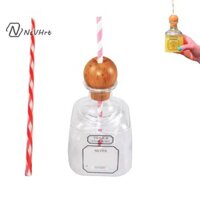 Ncvhrt Patron Chai rỗng để uống, Cốc có thể tái sử dụng có lỗ hút, Chai nhựa Mini Patron Tequila, Cốc chai rượu Patron / mới /