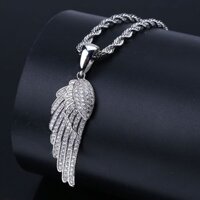 Necklace Hip Hop Mới, Necklace Lông Vũ, Mặt Dây Chuyền Zircon Mạ Vàng Bạc, Necklace Cá Tính Dành Cho Nam