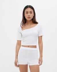 Neckline - Cutout Rib Cotton Top