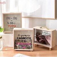 Nedfs Hộp Bảo Quản Khô Khô Vuông Bền Để Bàn Trang Trí Chụp Ảnh Chống Đỡ Trẻ Em Hộp Đựng Tiền Bằng Gỗ