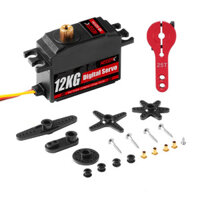Neebrc 12KG Thân Ngắn Servo Kim Loại Bánh Răng Cấu Hình Thấp 4.8 ~ 6.0V DC Mô-men Xoắn Lớn Cho 1 / 10 1 / 12 RC Xe Wltoys 144001 144010 Monster SCX10 TRX4 Drift Robot Crawler Phần 3D
