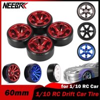 Neebrc 4 60mm 1 / 10 RC Drift Bộ lốp xe hơi bằng nhựa cứng Bánh xe trung tâm vành lốp cho Kyosho MST Yokomo 3Racing HSP Tamiya DS5 Wltoys USUKANI