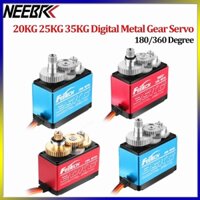 Neebrc Chống Thấm Nước Không Chổi Than 20KG 25KG 35KG Servo 180 / 360 Độ Bánh Răng Kim Loại Kỹ Thuật Số Cho Xe RC D90 Thuyền Trục Airlane Mô Hình Robot