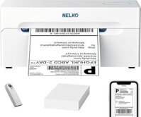 Nelko White Bluetooth Label Printer: Máy in đơn hàng 4x6 trắng tối giản