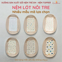 Nệm Bọc Lót Nôi Tre Đặt Võng Oval thương hiệu KIMHOME Cho Bé Sơ Sinh Chất Vải Muslin Và Kara