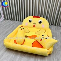 Nệm Bông Hình Thú Ngộ Nghĩnh Kích Thước 1m6-1m1 Đầu Bông Có Thành Vỏ Tháo Ra Giặt Được, Giường Hình Thú Cho Bé Xinh