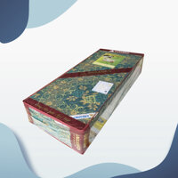 Nệm cao su Ansanko 1m4 gấp 3 1.4x2.0 vải gấm Valize cao cấp có chần - Hoa văn màu sắc ngẫu nhiên.