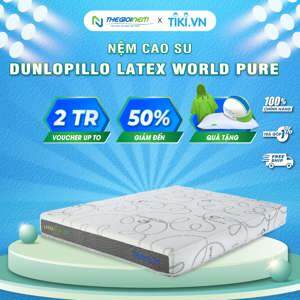 Nệm Cao Su Dunlopillo Latex World Pure 200x200x20CM