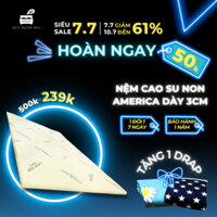 Nệm cao su non (Foam) mát xa America trải sàn đủ size dày 3cm - Êm ái và mềm mại - Tặng 1 DRAP BỌC NỆM