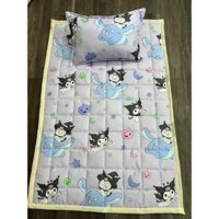Nệm cho bé đi học, thảm mẫu giáo kích thước 80x120cm nệm dày dặn có chun 4 góc, tặng kèm gối mẫu kuromi mới