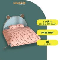 Nệm Cho Chó Mèo - Nệm Hình Thú Màu Xanh Chấm Bi Hồng, Giường Nệm Ngủ Cho Chó Mèo