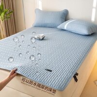 Nệm chống thấm nước có dây thun, Thảm trải giường bằng vải băng cảm giác mát mẻ, Thảm trải giường mát mẻ mùa hè, Tấm bảo vệ nắp nệm