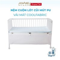 Nệm Cuộn Lót Cũi Mút PU Vải Mát CoolFabric Chống Thấm Khang Home Gọn Nhẹ, Giải Nhiệt, An Toàn Cho Bé
