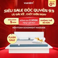 Nệm foam Goodnight Massage bán chạy số 1 Việt Nam 9cm tại Vua Nệm - Cấu trúc lượn sóng duy trì tư thế tự nhiên của cột sống - 120x200