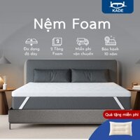 Nệm foam KADE 5/7.5/10cm đệm 1mx2m nệm ngủ mềm mại, êm ái, đàn hồi, bảo vệ sức khỏe người nằm