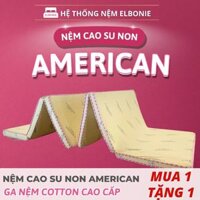 Nệm Gấp 3 Cao Su Non American - Êm Ái - Thoáng Khí - May Viền - Dễ dàng gấp lại - BH Xẹp Lún - Tặng Ga Cotton