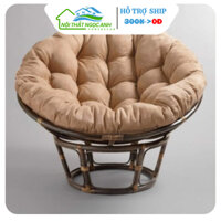 Nệm ghế Papasan 1M2 vải bố kèm bông gòn cao cấp - Ghế lười bập bênh thư giãn Papasan mây - Nội Thất Ngọc Anh
