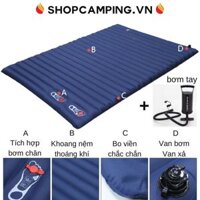 Nệm hơi dã ngoại 2 người, nệm bơm hơi gấp gọn bơm bằng chân ChanoDug - Camping Vietnam