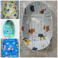 Nệm lót nôi tre cho BÉ free size (85x85) (90x60) (100x65)