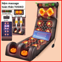 Nệm massage toàn thân hồng ngoại Tosiko xoa bóp đảo chiều, chườm nóng thảo dược, rung massage tần số cao