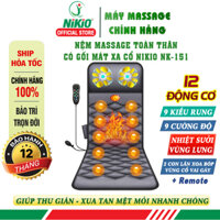 Nệm massage toàn thân Nikio NK-151 - Nhiệt nóng hồng ngoại, có gối mát xa cổ vai gáy