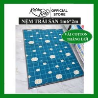 Nệm mỏng trải sàn 1m6x2m, vải cotton thắng lợi mềm mát, nhiều họa tiết