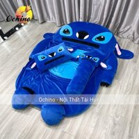 Nệm Thú Bông Cho Bé Mẫu Stick Xanh Hiện Đại 1m1-1m6 dày 5cm (Có SẴn)