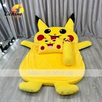 Nệm Thú Bông Cho Bé Mẫu Pokemon Vàng đáng Yêu 1m1-1m6 dày 5cm (Có SẴn)