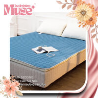 Nệm Topper Cao Su Non Bông Tấm Kháng Khẩn Cao Cấp- Tháo Rời Vỏ Bọc, Giặt Sạch Dễ Dàng, Gấp Gọn Tiện Lợi - MuseBedroom