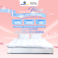 Nệm Topper Edena Deluxe - Topper MicroFiber - Tấm lót làm mềm, bảo vệ nệm - Dày 5cm - 6 Kích Thước - 120x200 - Trắng khách sạn